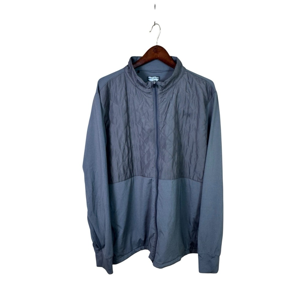 Straight Down Quilted Jacket Men‎ 2XL Gray Full Zip